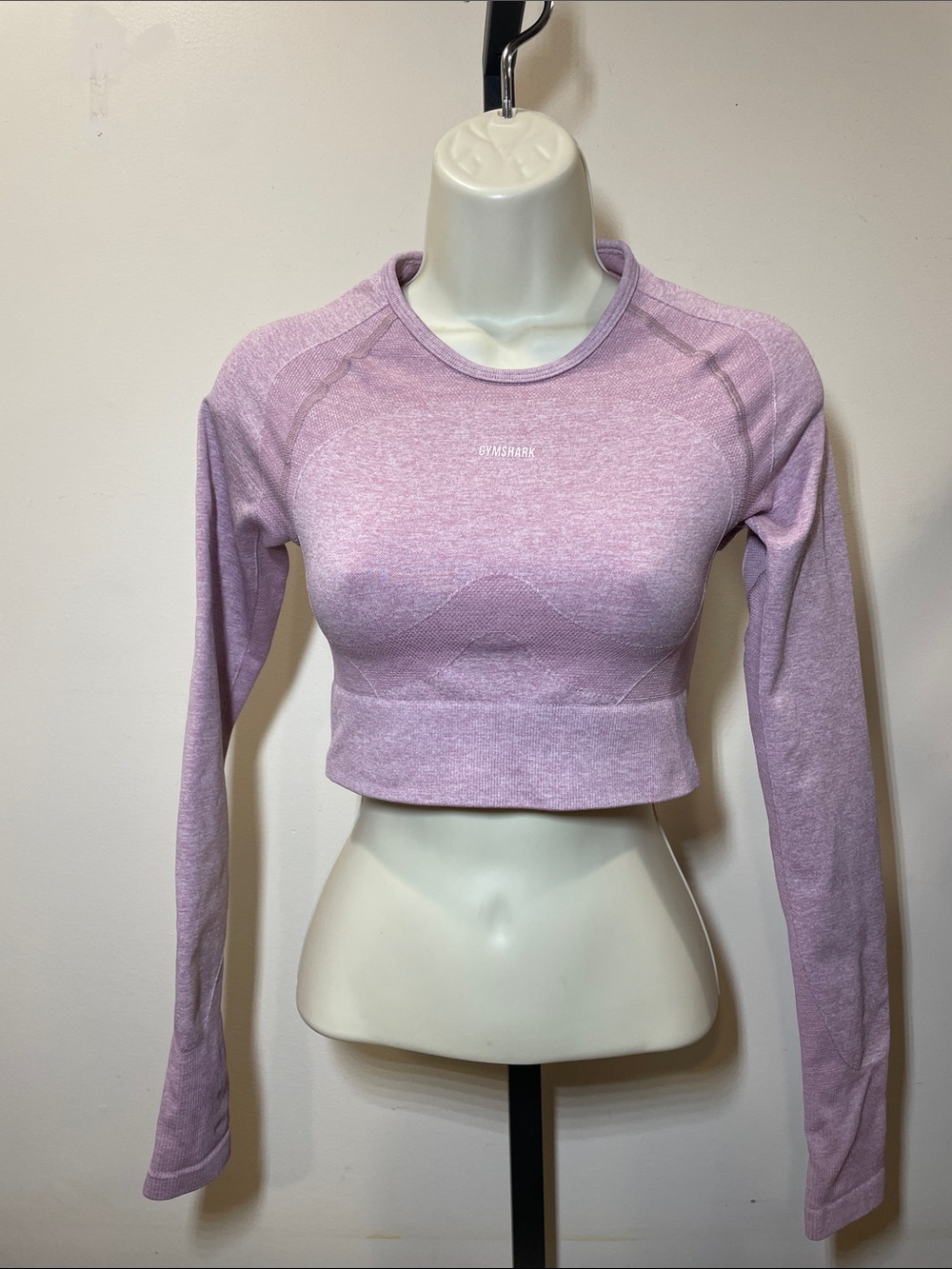 Gymshark Lavender Long Sleeve Cropped Seamless Top